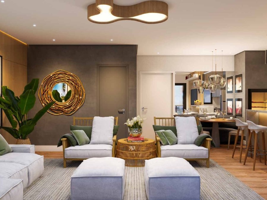 Living estendido apartamento 2 dormitórios